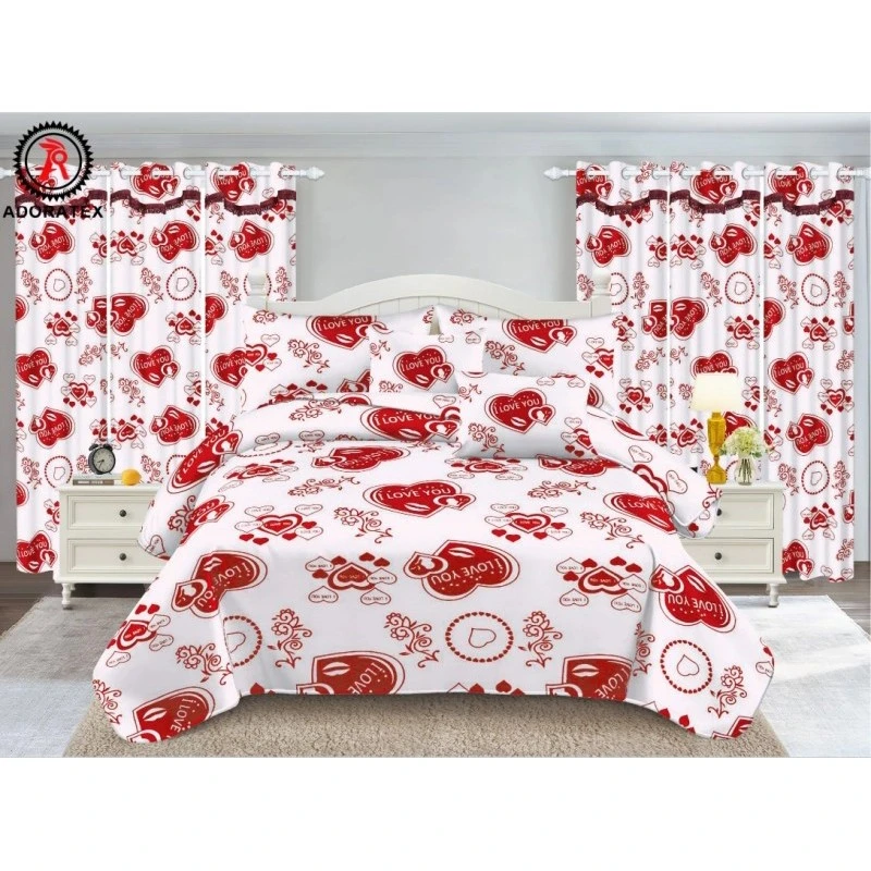 Affordable 9-piece bed sheet set including curtains with arge curtains